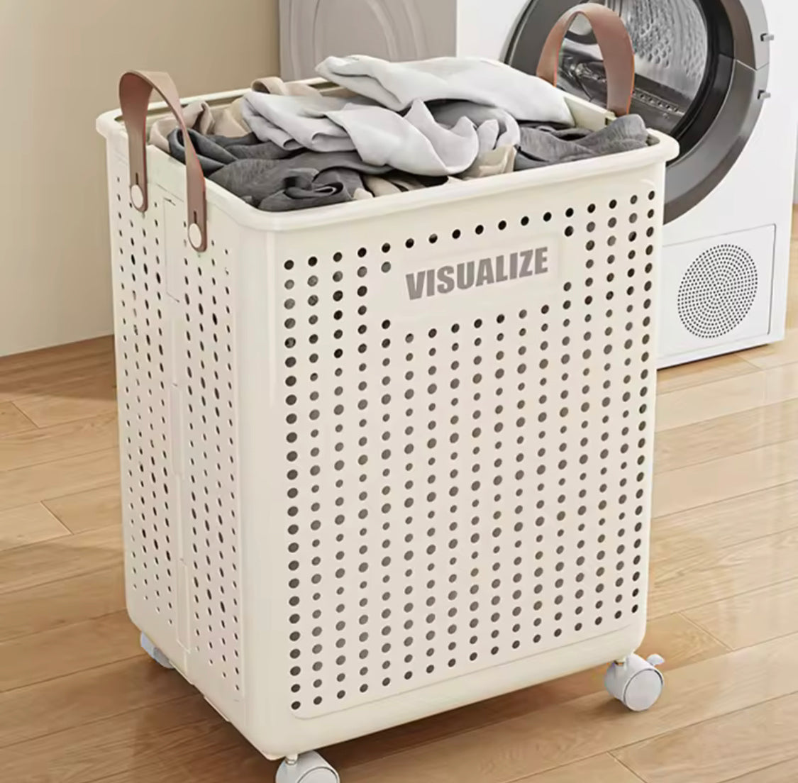 Portable Laundry Hamper With Wheels, Foldable Clothes Storage Basket, MultiPurpose Hollow Storage Box Portable Laundry Hamper With Wheels, Foldable Clothes Storage Basket, MultiPurpose Hollow Storage Box
